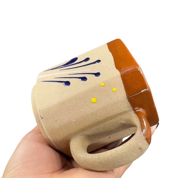 Hand Made Mexico Pottery Coffee Mug Cup Brown Textured Ceramic Hand Crafted Set - Picture 5 of 16